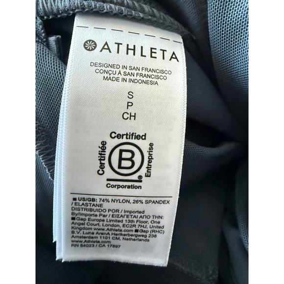 NWT Athleta VENICE HIGH RISE TRACK STRIPE WIDE LEG PANT size Small Granite Blue - Picture 10 of 10